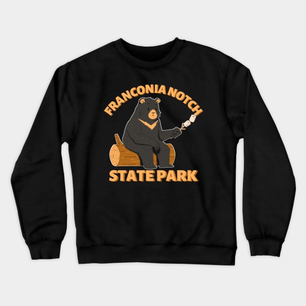 Franconia Notch State Park Camping Bear Crewneck Sweatshirt by Caring is Cool